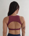 The Halo Open-Back Crop - Red Acai