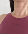 The Halo Open-Back Crop - Red Acai