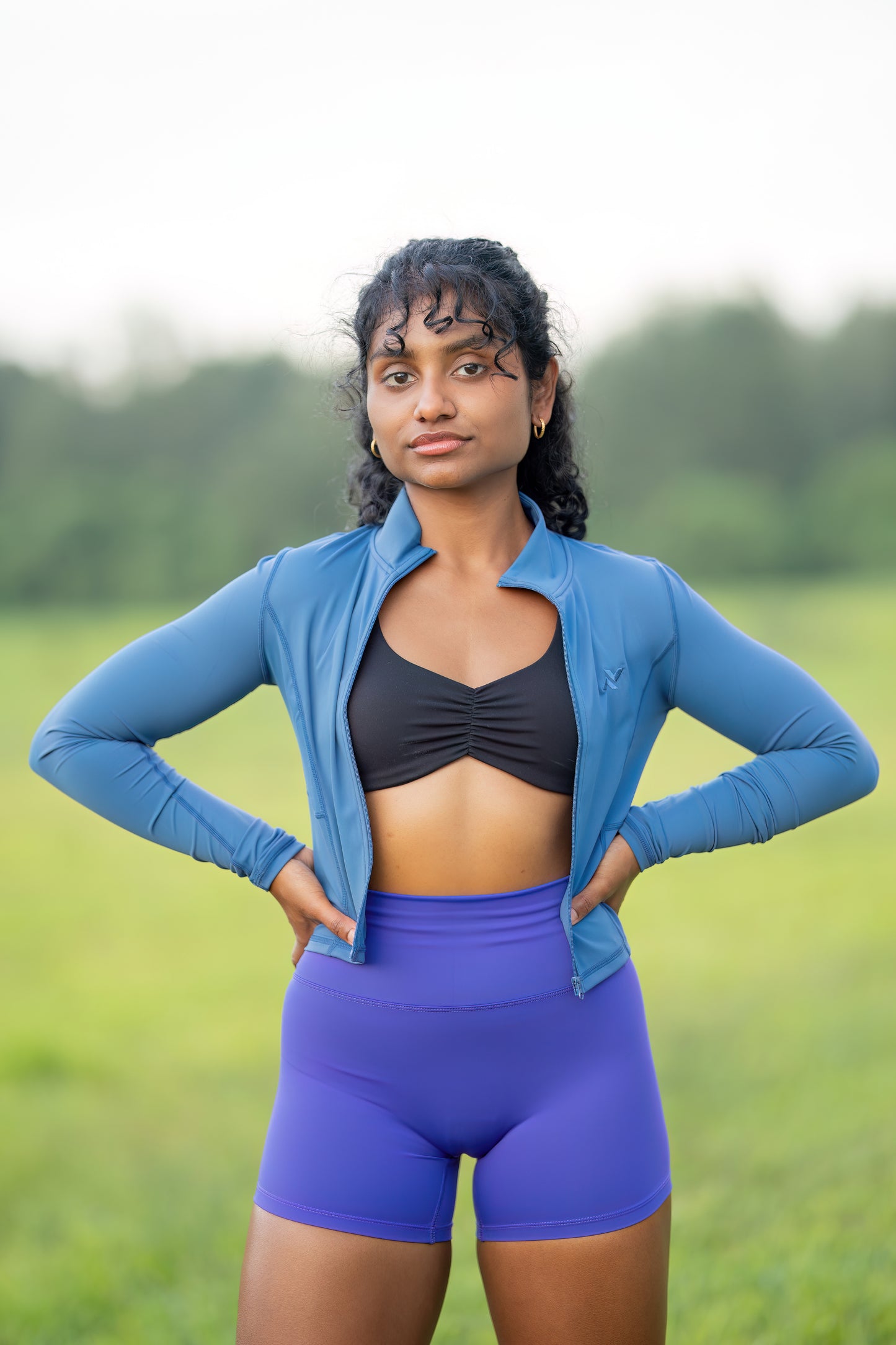 365 Cropped Zipped Jacket - Klein Blue