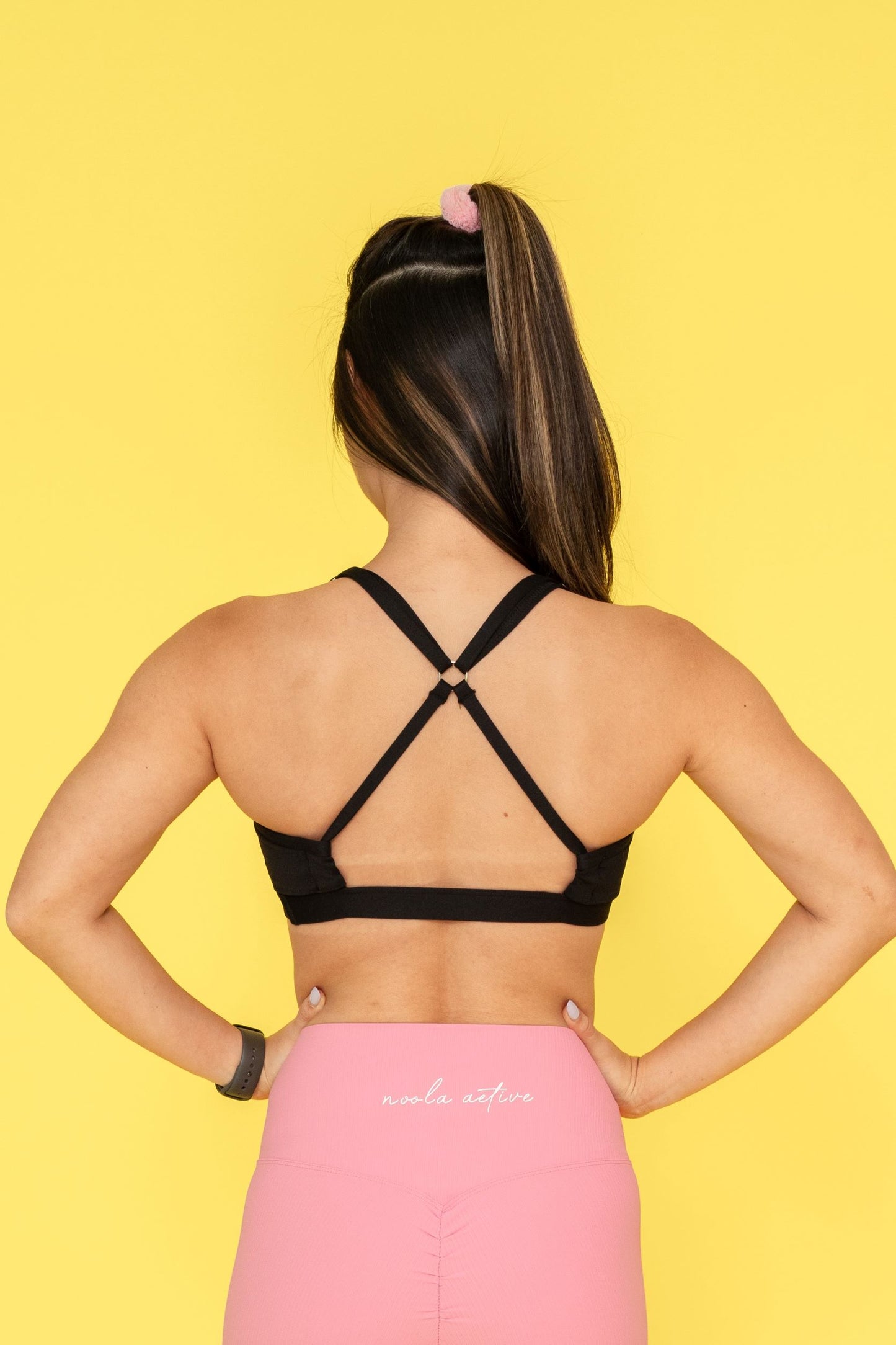 V Neck Sports Bra - Black