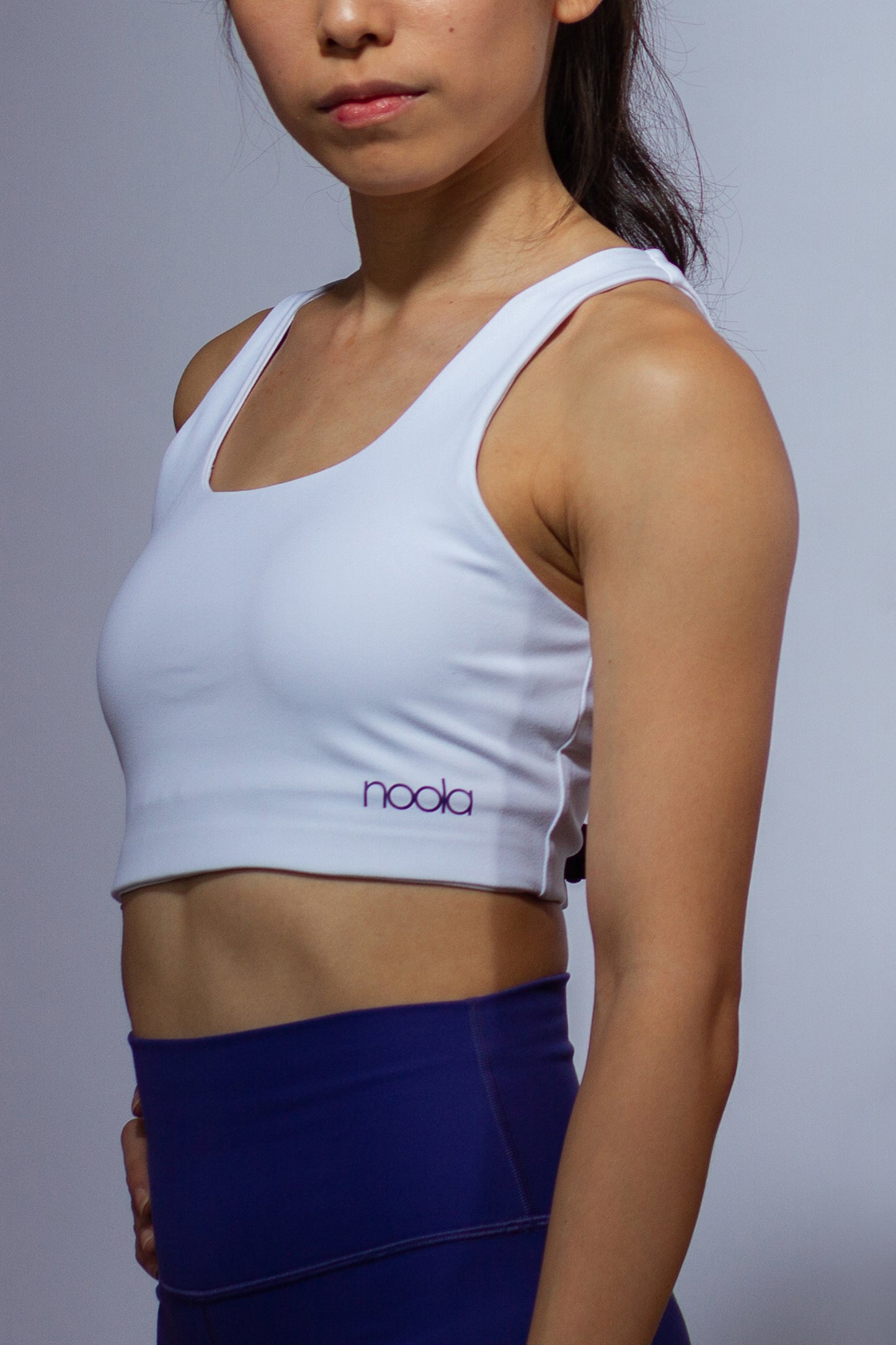 The Noola Classic Sports Bra - Flawless Indigo Logo